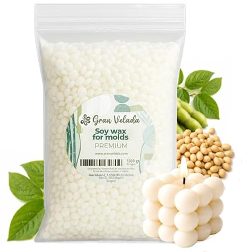 Gran Velada - Cera di soia per stampi, 5 kg, cera naturale di origine vegetale per candele fatte in casa, vegana per stampi e figure decorative, alto punto di fusione
