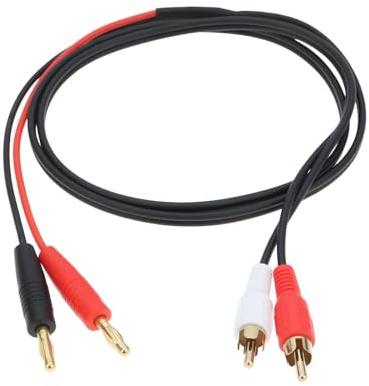 SG Store Dos conectores RCA RCA a dos conectores banana HQ de 4 mm, cable de audio para enchufe de audio a generador de señal