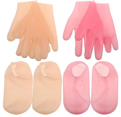 Toyvian Silikonsocken für Handmaske Feuchtigkeitsspendende Handpflege Satz mit Schützendem Fußschutz Fuß Trockene Haut für Zuhause und Schönheitssalons