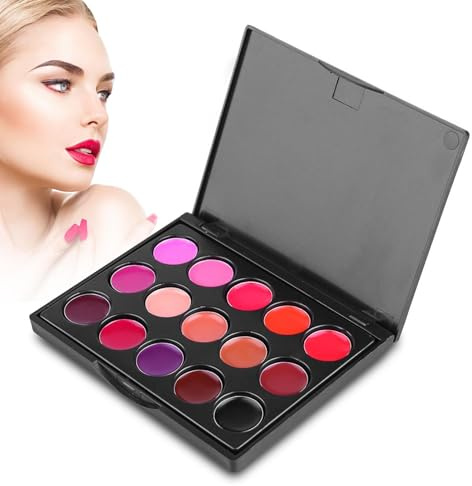 Palette di – 10,5 x 8,1 x 1,2 cm, 15 colori, di colori per labbra | collezione di, per il lip art di Halloween, lo stile del festival,