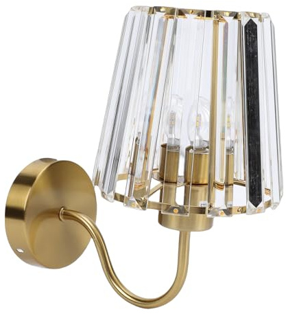 Luocute Kristall-Wandleuchte, Elegante Wandleuchte aus Aluminiumlegierung mit Kristallglas-Lampenschirm, Quelle für Schlafzimmer, Villa, Flur, Wohnzimmer