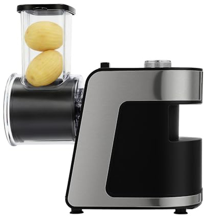Coupe-légumes électrique 1000 W - Râpe à légumes multifonction en acier inoxydable - Avec 10 lames de rechange - Pour pommes de terre, radis, oignons