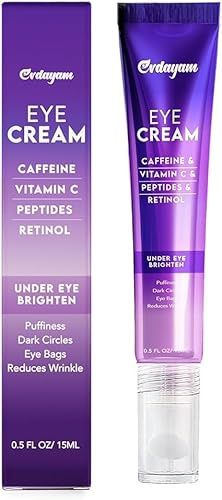 Koffein Augencreme Augenpflege gegen Augenringe und Schwellungen mit Vitamin C, Peptiden & Retinol, 18ml