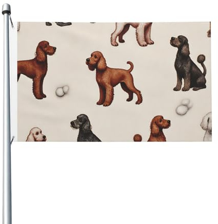 Drapeau de jardin noir en polyester double face à œillets, 152 cm x 91 cm