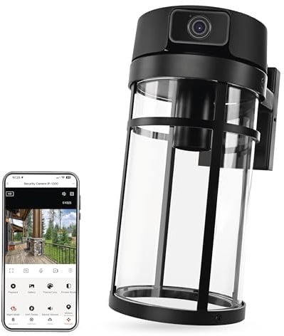 EMOS GoSmart - Smarte Außenkamera mit WLAN & Licht, 4MP 2,5K Überwachungskamera - drehbar mit Bewegungserkennung, Nachtsicht bis 10 m, 2-Wege-Audio - für E27-Lampe - IP44 - Tuya/GoSmart App - schwarz