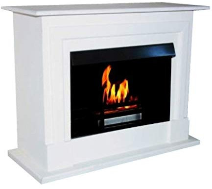 Chimenea de bioetanol, modelo Venus-Deluxe, color blanco