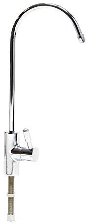 Naturewater Robinet d'eau pour évier – 140 x 29 x 350 mm – raccord 6,35 mm / 1/4 – 300 l/h – modèle design II D-13 – Chromé – pour Système Osmose Inverse (RO) Filtration Osmoseur