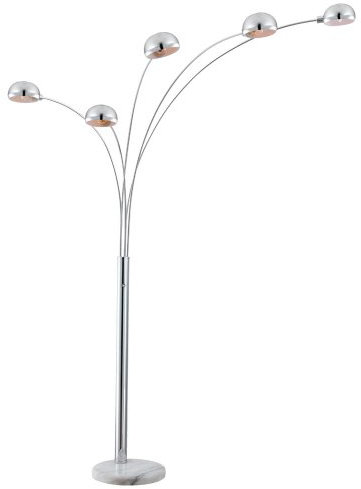 GLOBO Stehleuchte Beleuchtung Lampe Leuchte Marmor Sockel Metall 58228S, Silber, medium