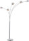 GLOBO Stehleuchte Beleuchtung Lampe Leuchte Marmor Sockel Metall 58228S, Silber, medium