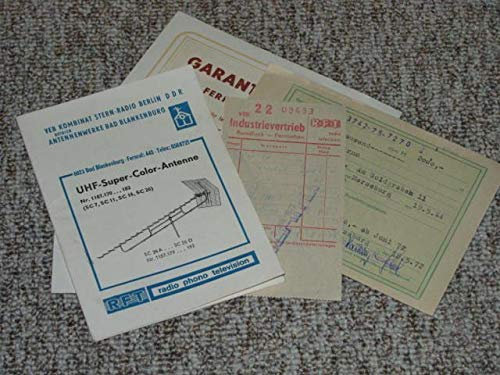 Bedienungsanleitung / Montageanleitung UHF-Super-Color-Antenne Nr. 1187.170...182 (SC 7, SC 11, SC 16, SC 26)