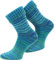 normani 2 Paar Wollsocken - mit Umschlag, im 'Skandinavischen' Style, in bunten Farben erhältlich Farbe Türkis Größe 39-42