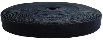 5m Rolle Klettband, back-to-back beidseitig, Größen Farbwahl, Größe:25mm, Farbe:schwarz