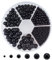 PH PandaHall Über 1113 Stück 6 Größen keine Löcher/ungebohrt imitierte Perlen für Vase Füllstoffe, Hochzeit, Party, Dekoration, schwarz (2,5 mm, 4 mm, 5 mm, 6 mm, 7 mm, 8 mm)
