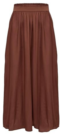 ONLY NOS Damen Onlvenedig Paperbag Long Skirt WVN Noos Rock, Rot (Henna), S