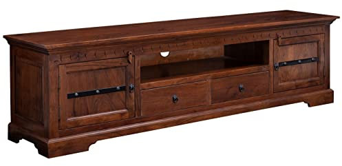 MASSIVMOEBEL24.DE Mobile TV - Legno massello di acacia laccato (Nougat) -Oxford #326