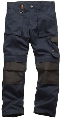 Scruffs Men's Worker Workwear Trousers, Navy, 32W Long UK