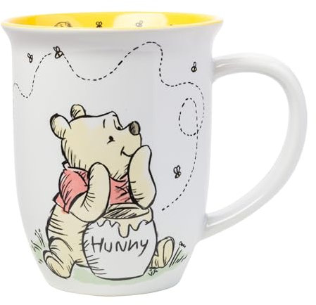 Silver Buffalo Disney Winnie l'ourson But First Hunny Mug en céramique Motif abeilles volantes 473 ml