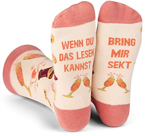 Lavley Wenn Du Das Lesen Kannst Bring Mir Lustig Socken für Frauen und Männer (Sekt)