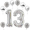 Haosell XL Folienballon 13, Silber, 32 für 13. Geburtstag, Unisex-Kinder & Jugendliche