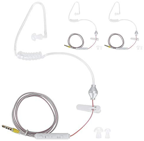 Cuque July Summer Gifts Comfortable Hrt-1 3.5mm Standard Plug Air Tube Headset, TPE Headset with Microphone, for PC Tablap Live Stream Games Vlog Youtuber Computer(Transparent color)