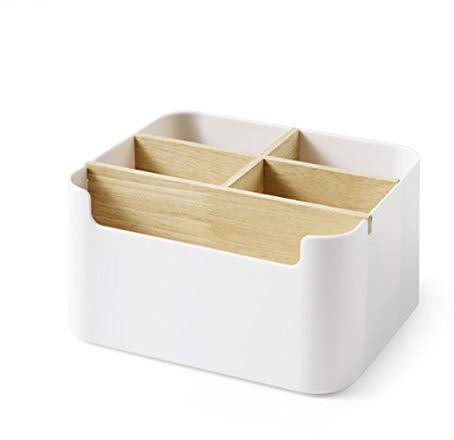 Fernbedienungs Halter Holz Fernbedienungshalter Organizer mit 5 Fächer, Multifunktionale Desktop Fernbedienung Aufbewahrung für Brillen, Smartphones, Controller