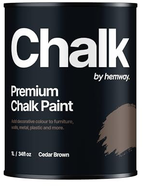 Hemway - Premium Chalk Paint - Cedar Brown 1 L | Chalky Matt Shabby Chic Finish for Interior Furniture & Walls | Quick Dry & 1 Coat