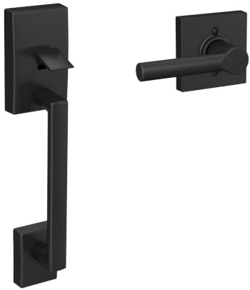 SCHLAGE Century Lower Half Entry Handleset, Broadway Lever, Matte Black