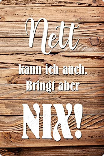 Metall Schild 20x30cm Nett kann ich auch bringt aber nix Spruch Sprüche Blechschild