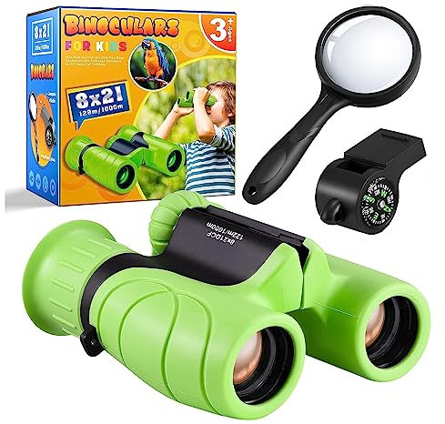 Dislocati Fernglas für Kinder, Spielzeug ab 3-12 Jahre Jungen Weihnachten Geschenk Kinder Geschenk für Junge 3-12 Jahre Entdecker Set für Kinder Einschulung Lupe Kinder Outdoor Spielzeug Forscherset
