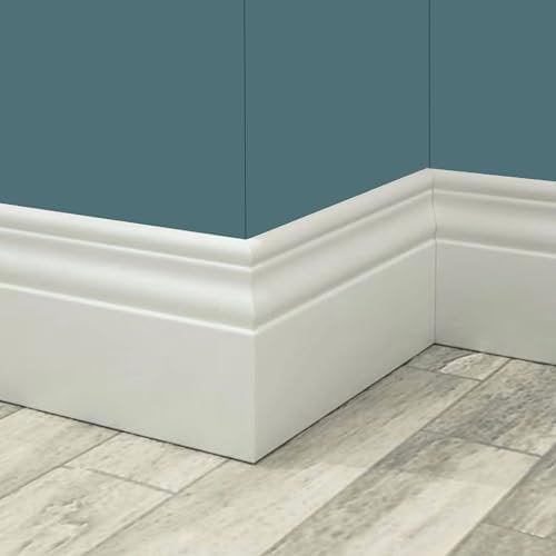 Eternal Parquet 96ML Battiscopa in Legno Massiccio MASSELLO ZOCCOLINO DUCALE 120X13 Bianco