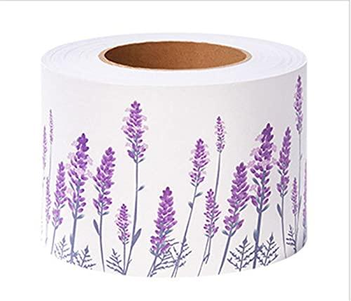 Guest Ruyunlai Tapetenbordüre selbstklebendlila Lavendel zum Aufkleben für Wohnzimmer Küche Badezimmer Abnehmbare Wasserdicht Bodenleiste PVC Dekorative Bordüre 10cm X 500cm