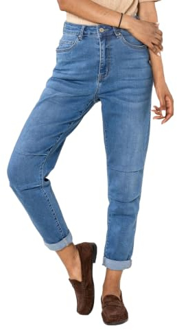 Nina Carter Damen Boyfriend Jeans High Waist MOM Jeans Parachute Style Used-Look Waschungseffekt