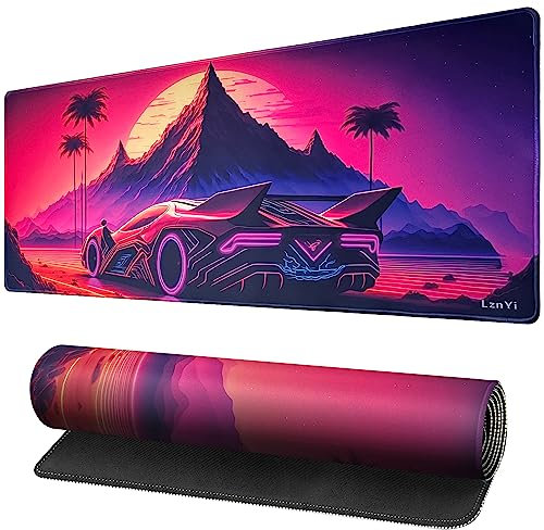 LznYi Mauspad XXL Groß 900 x 400 mm - Tischunterlage/Gaming Mousepad Anti-Rutsch für PC, MacBook,Laptop Verbessert Präzision und Geschwindigkei (9040 Car)