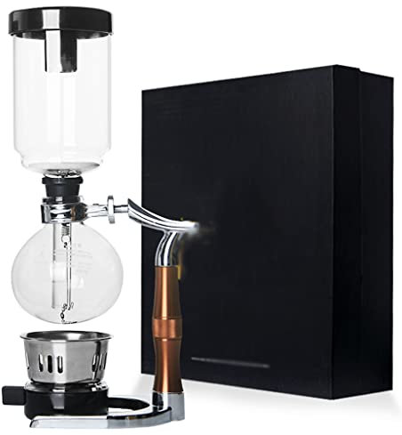 JITEM Cafetera sifón cafetera de estilo japonés de vidrio al vacío, sifón, percoladores, 3 tazas de vidrio, sifón de mesa, cafetera para café o té