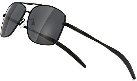 SUNGAIT Polarized Mens Sunglasses Durable Metal Frame for Fishing Driving Golf (Black Frame/Grey Lens) SGT925HH-UK