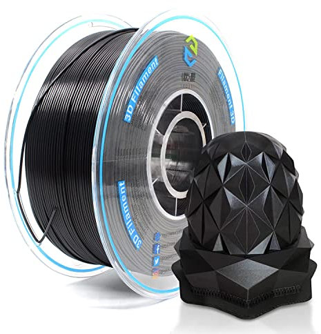 Yousu 3D Drucker-Filament, PLA Schwarz 1.75mm 1kg, Maßgenauigkeit +/-0.03mm, Glatter Druck, Passend für die Meisten Drucker