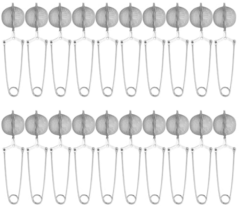 Voittozege Premium Stainless Steel Tea Infuser 20 Pcs Snap Ball Filter