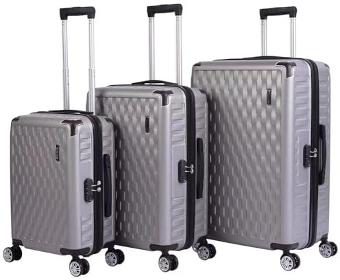 VERTICAL STUDIO 20 24 28 Koffer Reisekoffer 3er-Kofferset Trolley Mehrteilig mit Ziffern Kofferschloss aus Kunststoff (ABS) Vier Rollen (Odense grau)