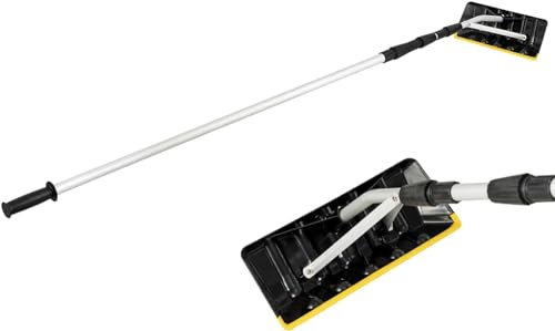 YUNYHAO Teleskop-Schneeräumer / 6.2-21ft Verstellbarer Aluminium-Schneeräumer/Mit 16-Zoll-Klinge Und Rutschfestem Griff/Für Schnee- Und Laubbeseitigung Im Freien