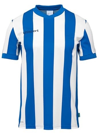 uhlsport Unisex Retro Stripe Kurzarm T-Shirt, Azurblau/Weiß, L EU