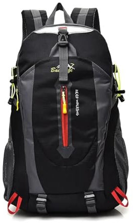 FULUJIDI Rucksäcke Daypacks Wasserdichter Kletter Rucksack 40L Outdoor-Sporttasche Reise Rucksack Camping Wander Rucksack Frauen Trekking Tasche Für Männer Schwarz