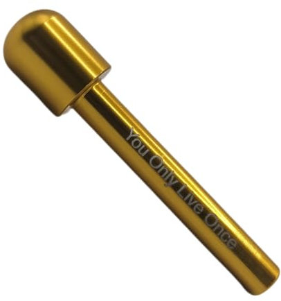 Giditrus paille réutilisable en aluminium doré, Grande tête paille boire shot snorter, avec inscription « You Only Live Once » Portable - Facile à nettoyer - Kit de voyage hygiénique (1)
