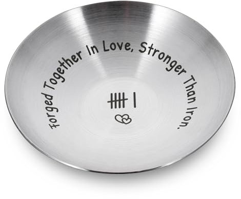 ARKUKU Anniversary Wedding Gifts for Women Men 6th Anniversary Steel Gifts6 Year Wedding Anniversary for Him Her Husband Wife Birthday Christmas Valentines Couple Gifts Ring Holder Dish