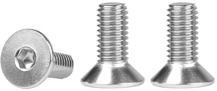 FOMGIIN Tornillos avellanados hexagonales M6x16mm, 20 Piezas Hexagonal Avellanado, DIN 7991 / ISO 10642 Cabeza Plana Tornillo de Acero Inoxidable 304 Para El Hogar de Bricolaje Edificio, A2 V2A