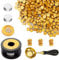 Wachs Siegel Perlen Set, Ioggtser Siegelwachs Perlen Set mit 450PCS Gold Wachs Siegel Perlen, Wachs Siegel Warmer, Schmelzlöffel, 2 PCS Kerzen, Wachs Siegel Kit für Hochzeitseinladungen