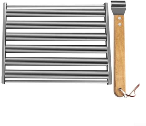 Hot Dog Roller, Edelstahl Wurst Grill Roller Rack für Hot Dog Würstchen, Wurst Grill Zubehör für Camping Grill (groß)