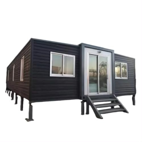 Casa prefabbricata portatile con 3 camere da letto, 1 bagno e cucina completamente attrezzati, contenitore prefabbricato per adulti e casa, casa mobile pieghevole con telaio in acciaio