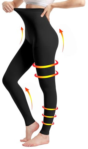 Medizinische kompressionsstrümpfe damen & Herren20–30 mmHg, progressive Stützstrumpfhose, Undurchsichtig Zehenfreie Kompressionshose klasse 2, geeignet für Krampfaderödeme, TVT (Schwarz, L)