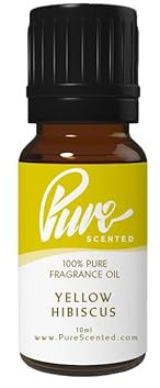 Pure Scented 10ml Fragrance Oils - 1 x 10ml Suitable for Candles, Soaps, Slime, Diffusers, Cosmetics, Wax Melts, Designer (1 x 10ml, Yellow Hibiscus)