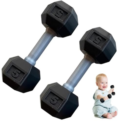 XUEYEGONGJI 2 PCs Hanteln für Baby Mini 1,8x4.7 in Silikon -Handhebe -Set für Fitness -Training lustige Sportspielzeug für Kleinkinder (schwarz)